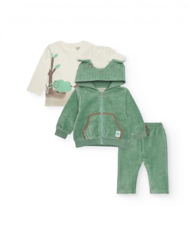 Tuc Tuc Completo a tre pezzi per neonato in verde e bianco con motivo pecorella 11398647 Green