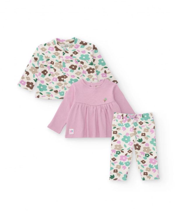 Tuc Tuc Completo tre pezzi per bambina con stampa floreale in tonalità pastello 11398694 BEIGE