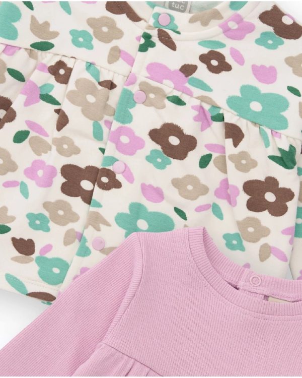 Tuc Tuc Completo tre pezzi per bambina con stampa floreale in tonalità pastello 11398694 BEIGE - immagine 2
