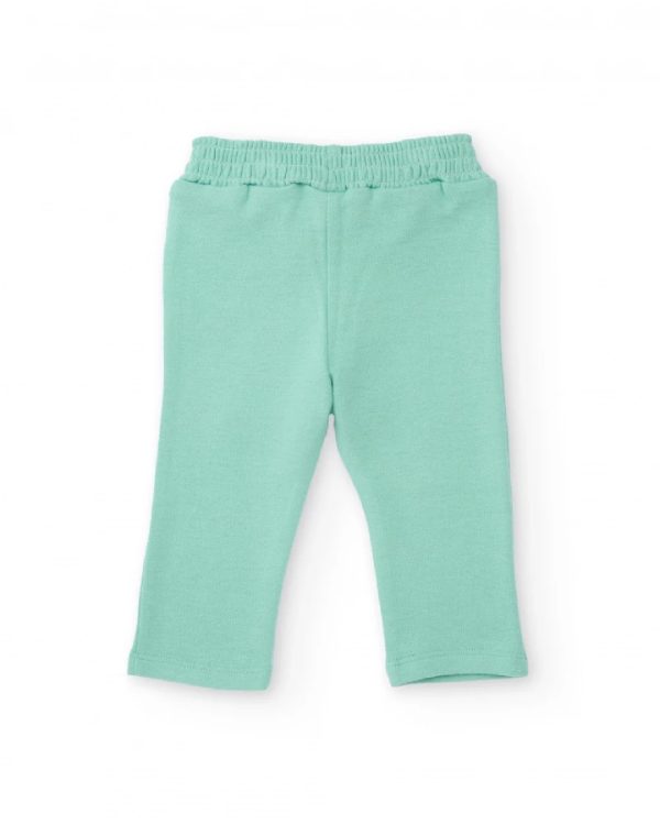 Tuc Tuc Completo con felpa bianca e pantaloni verde acqua per bambina BEIGE - immagine 2