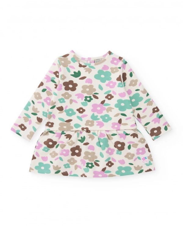 Tuc Tuc Vestito a maniche lunghe per bambina con stampa floreale in tonalità pastello 11398698 BEIGE