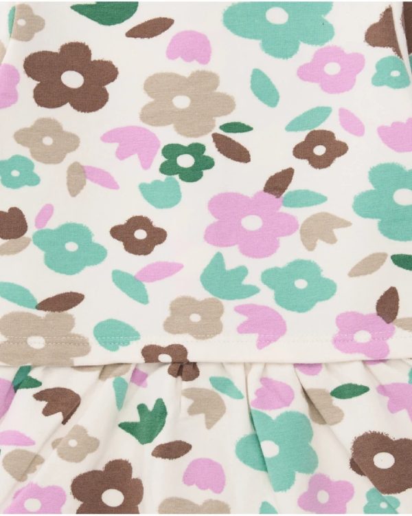 Tuc Tuc Vestito a maniche lunghe per bambina con stampa floreale in tonalità pastello 11398698 BEIGE - immagine 2