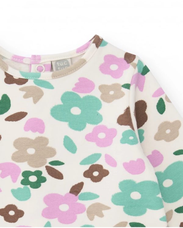 Tuc Tuc Vestito a maniche lunghe per bambina con stampa floreale in tonalità pastello 11398698 BEIGE - immagine 3