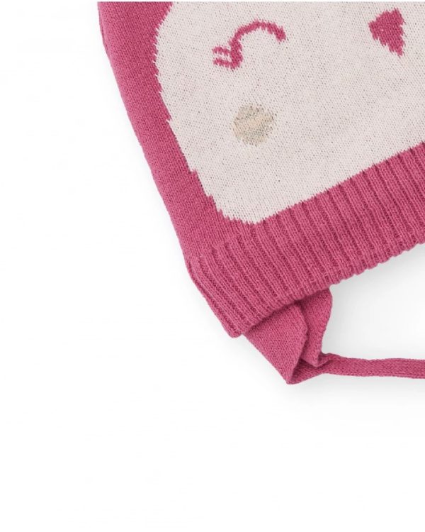 Tuc Tuc Berretto rosa lavorato a maglia per bambine con disegno di una faccina sorridente PINK - immagine 4