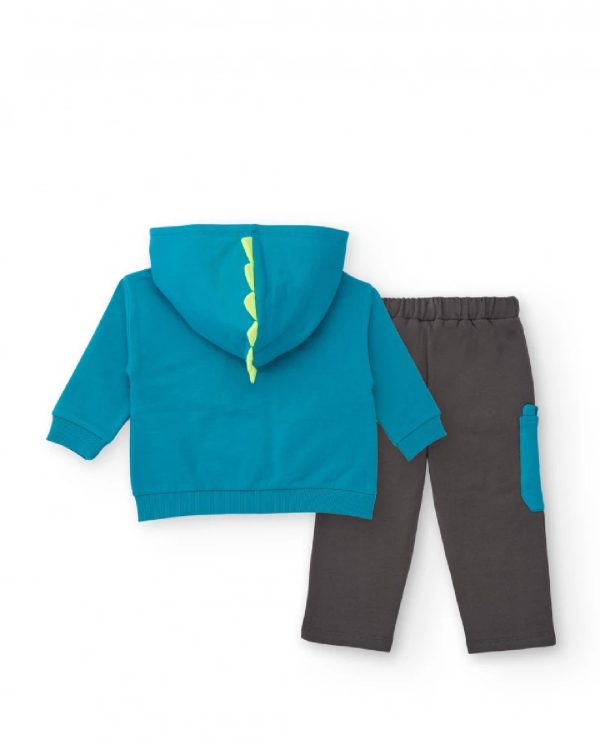Tuc Tuc Completo con felpa e pantalone lungo per bambino in blu e grigio con motivo drago 11399345 DARK GREY - immagine 4