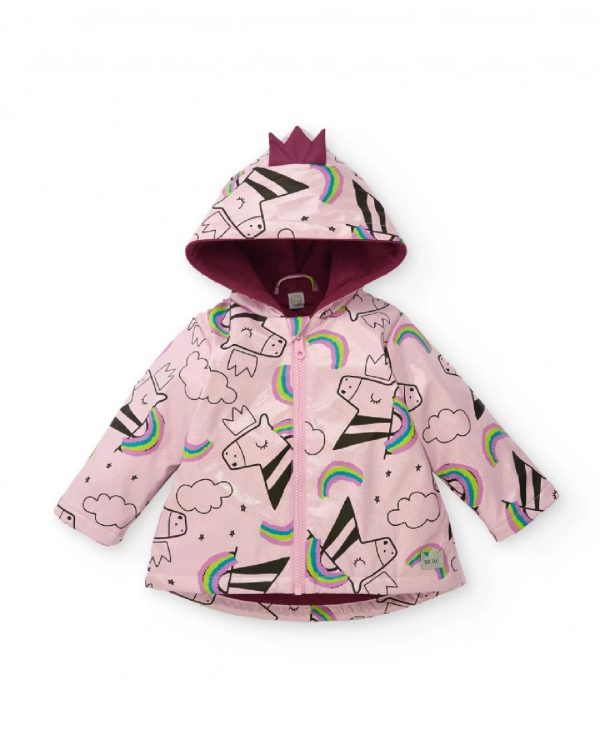 Tuc Tuc Giacca impermeabile con cappuccio per bambina rosa con stampa unicorni 11399377 PINK