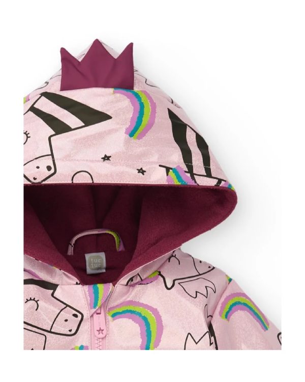 Tuc Tuc Giacca impermeabile con cappuccio per bambina rosa con stampa unicorni 11399377 PINK - immagine 3
