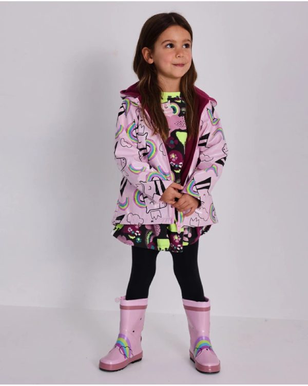 Tuc Tuc Giacca impermeabile con cappuccio per bambina rosa con stampa unicorni 11399377 PINK - immagine 5