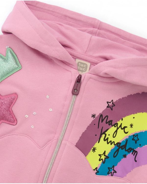 Tuc Tuc Completo felpa e pantaloni per bambina rosa con stampa arcobaleno 11399388 PINK - immagine 3