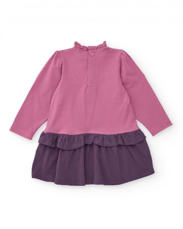 Tuc Tuc Vestito in maglia per bambina colore rosa con gonna viola e stampa di cigno 11399498 LILAC - immagine 4