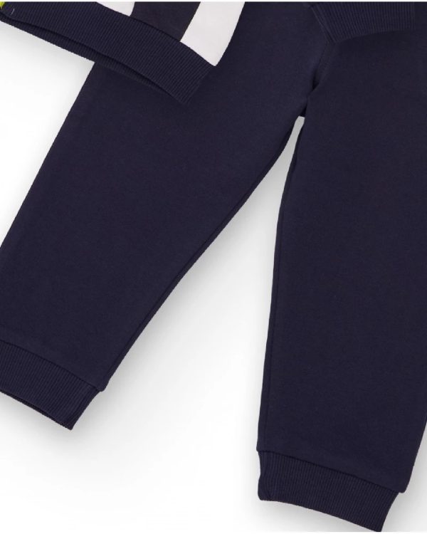 Tuc Tuc Completo felpa e pantaloni per bambino blu navy con stampa spaziale Green - immagine 2