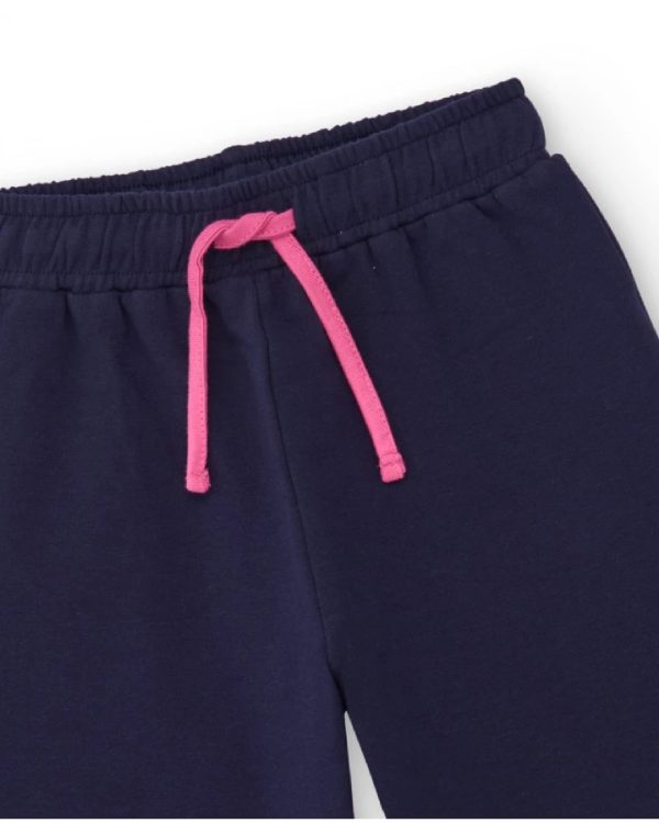 Tuc Tuc Completo per bambina con felpa rosa con design di mostro e pantaloni blu navy MAGENTA - immagine 2