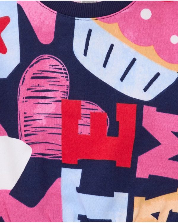 Tuc Tuc Felpa multicolore per bambina con stampa di lettere e cupcake PINK - immagine 2
