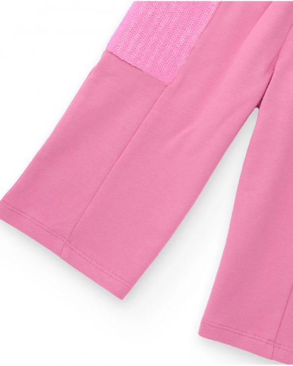 Tuc Tuc Pantalone rosa per bambina con tasche laterali con paillettes e cintura regolabile PINK - immagine 2