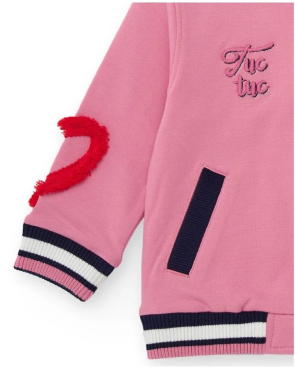 Tuc Tuc Giacca tipo varsity rosa per bambina con ricami e applicazioni 3D PINK - immagine 2