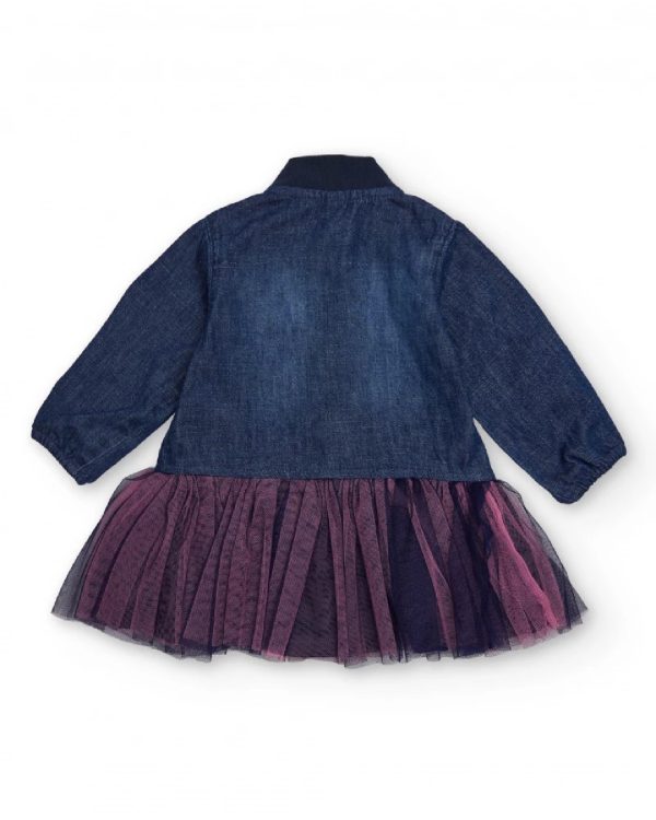 Tuc Tuc Vestito in denim per bambina con gonna in tulle e applicazioni di stelle DENIM BLUE - immagine 4