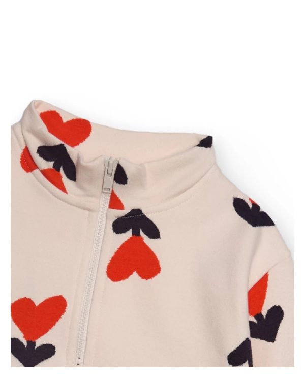 Tuc Tuc Abito per bambina in panna e blu navy con cuori e zip 11399797 BEIGE - immagine 3