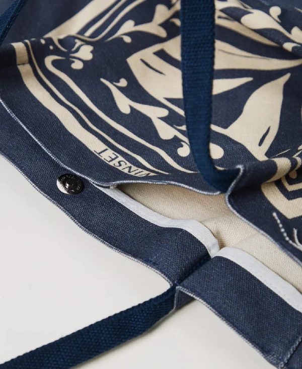 Twin Set TOTE IN CANVAS STAMPATO.ST ST.FOULARD CLASSIC BLUE/SUGAR - immagine 4