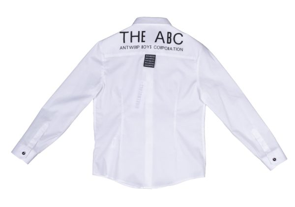 BIKKEMBERGS KIDS camicia bianca bottoni a scomparsa logo BK1162 - immagine 2
