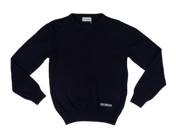 BIKKEMBERGS KIDS maglia pullover blu girocollo cotone caldo logo BK1327