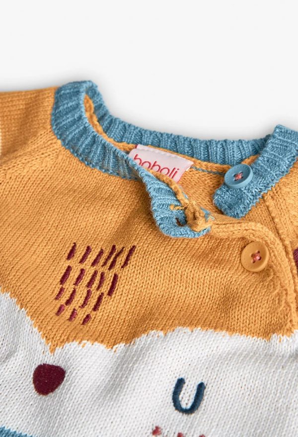BOBOLI Maglione neonato a maglia giallo 132152 MOSTARDA - immagine 3