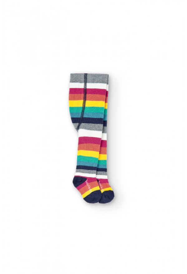 BOBOLI calzamaglia da neonata a righe in multicolor. disponibile dalla taglia 0 mesi a 2 anni rosso