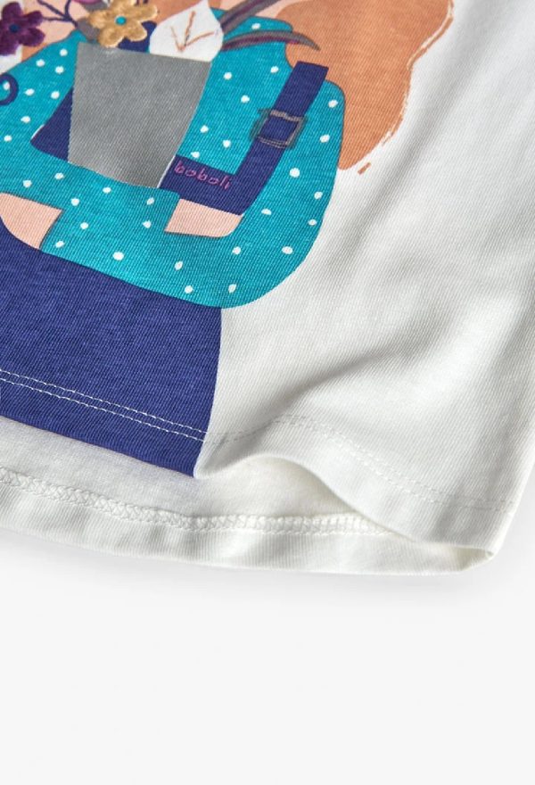 BOBOLI Maglietta bambina di maglia bianca 222118 OFF WHITE - immagine 2