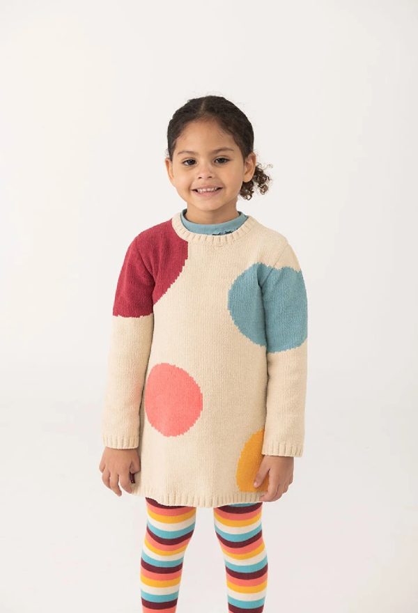 BOBOLI Vestito bambina beige con pois 242053 CREMA