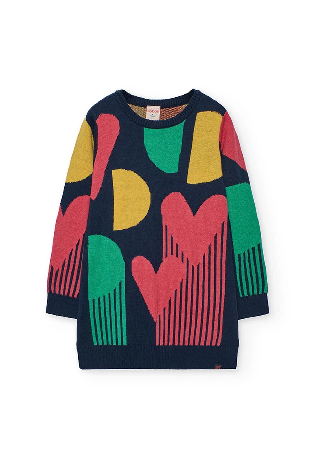 BOBOLI Abito cuori blu navy MARINAIO