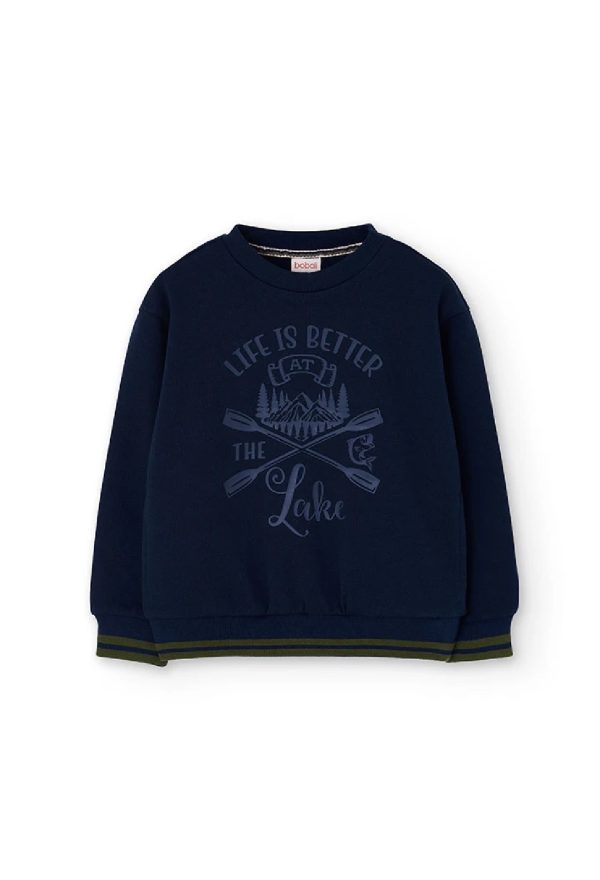 BOBOLI Felpa bambino blu navy remi 522111 MARINAIO