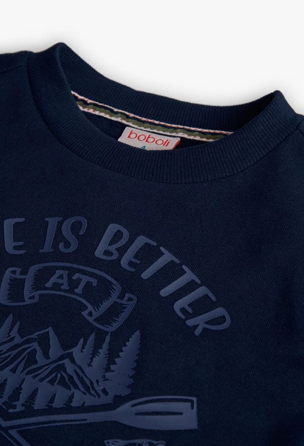 BOBOLI Felpa bambino blu navy remi 522111 MARINAIO - immagine 5