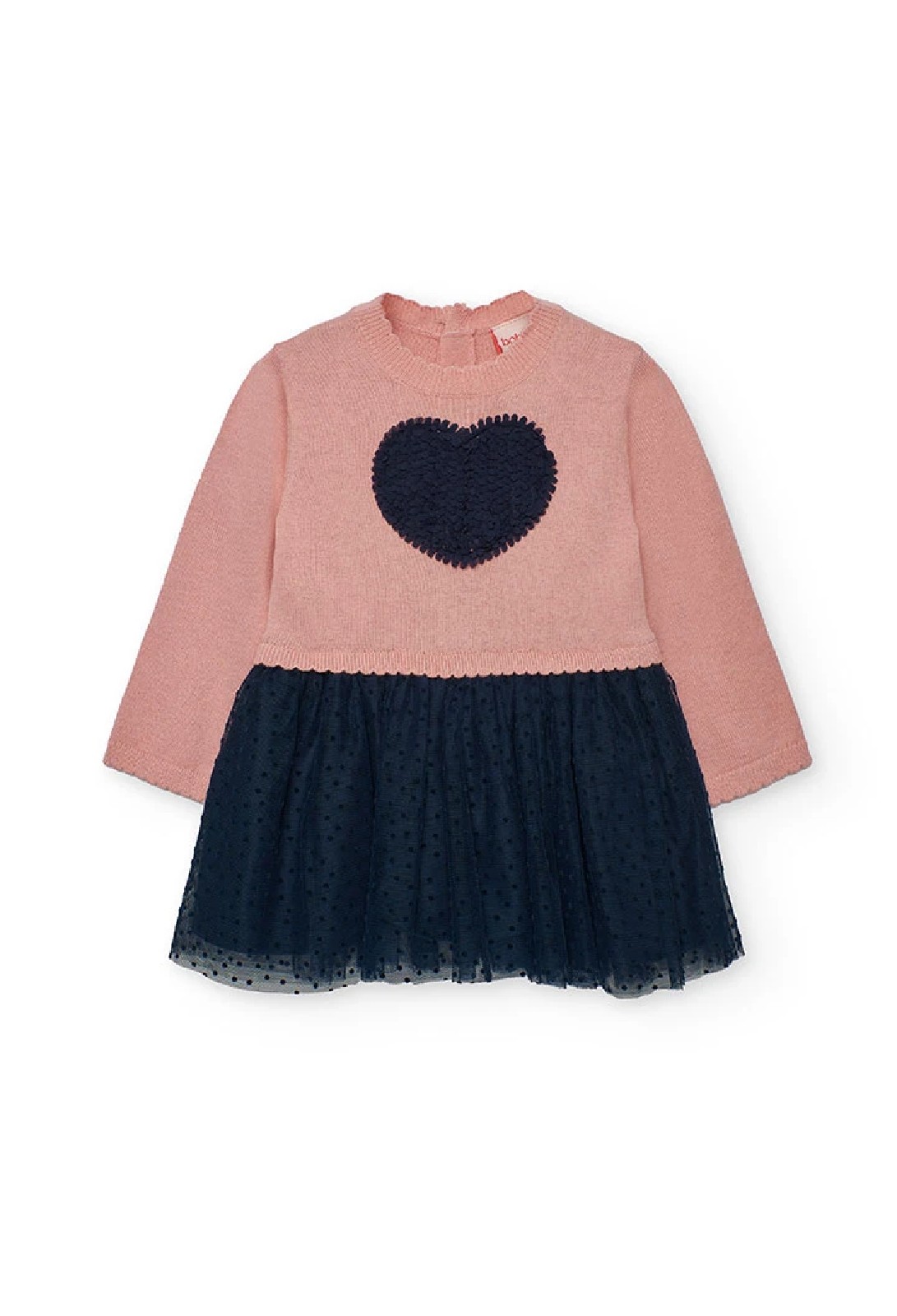 BOBOLI Vestito rosa cuore flamingo