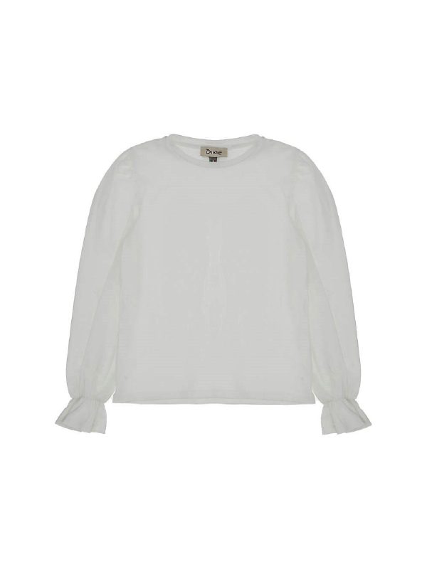 DIXIE maglia bambina con polsini a campana Bianco lana
