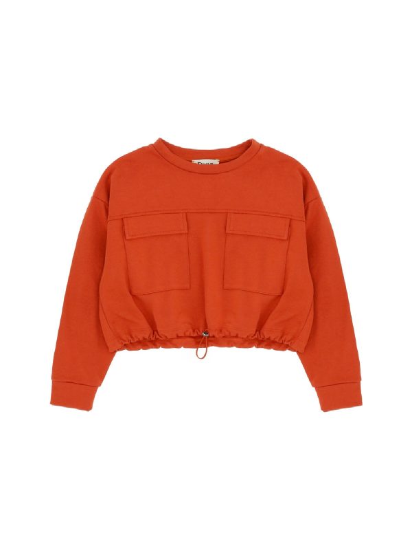 DIXIE maglia bambina con coulisse e tasche arancione Zucca