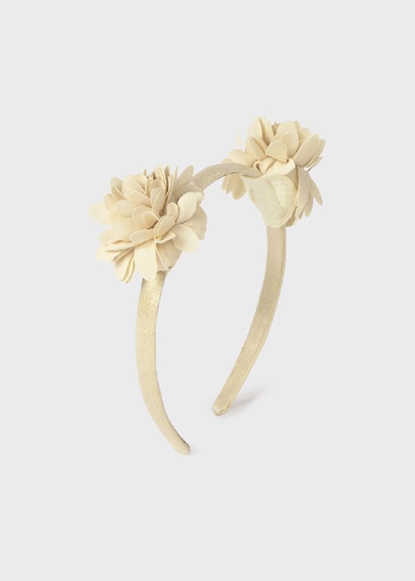 MAYORAL Cerchietto fiori neonata Champagne