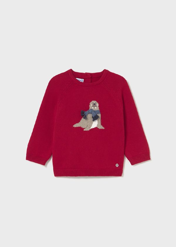 MAYORAL Maglione intarsi animal unisex neonati ROSSO