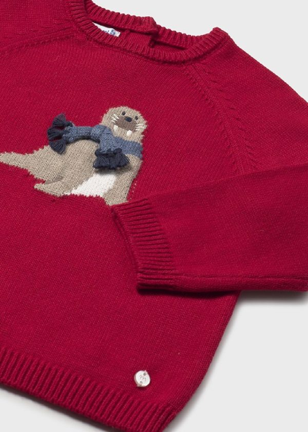 MAYORAL Maglione intarsi animal unisex neonati ROSSO - immagine 2