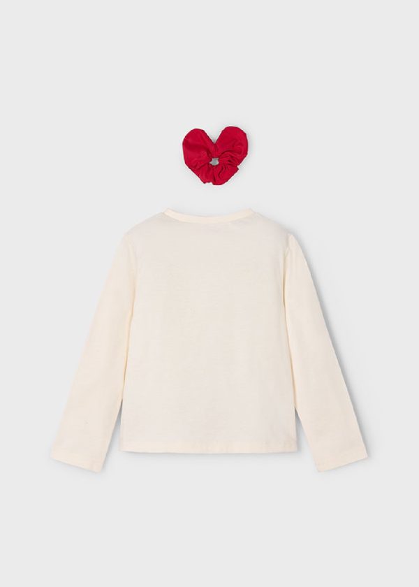 MAYORAL Maglietta cotone invernale bambina panna e rosso 4008 Mac-rosso - immagine 4