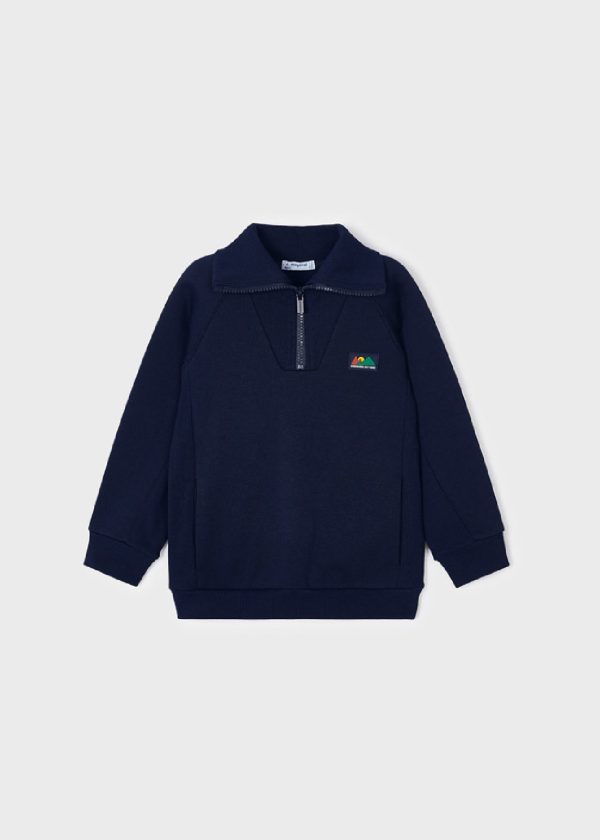 MAYORAL Felpa blu colletto cerniera bambino 04424 NOTTE - immagine 2