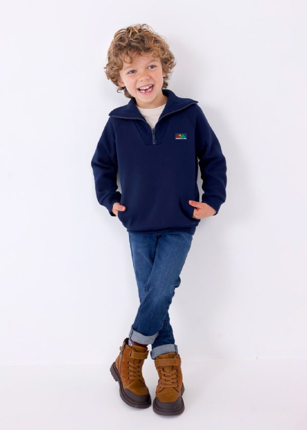 MAYORAL Felpa blu colletto cerniera bambino 04424 NOTTE - immagine 3