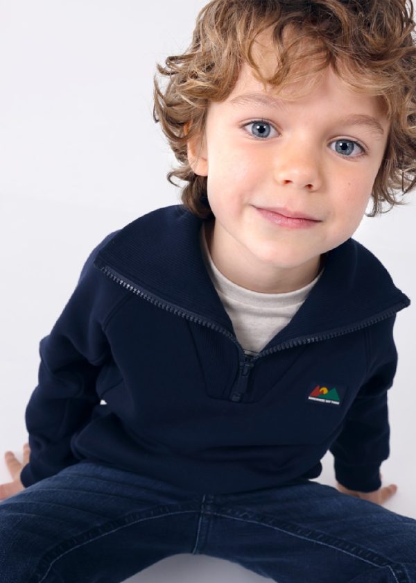 MAYORAL Felpa blu colletto cerniera bambino 04424 NOTTE - immagine 4