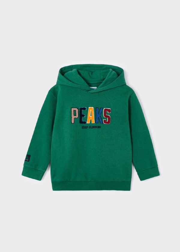 MAYORAL Felpa verde con cappuccio spalle calate Better Cotton bambino 04425 bosco
