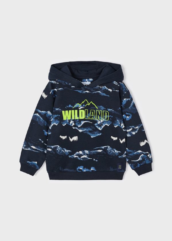 MAYORAL Felpa con cappuccio stampata Better Cotton bambino 04430 BLU NOTTE