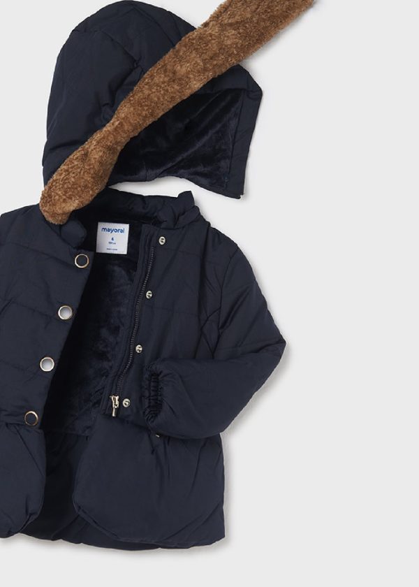 MAYORAL 4486 Giubbotto blu da bambina con cappuccio removibile, imbottito ECOFRIENDS MARINO - immagine 3