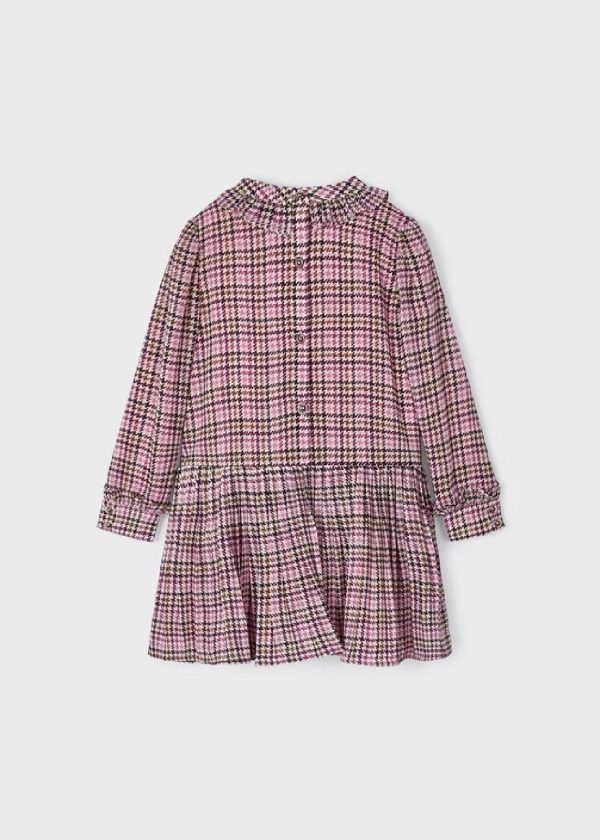 MAYORAL Vestito fantasia pied poule stampato chiffon bambina 4928 orchidea