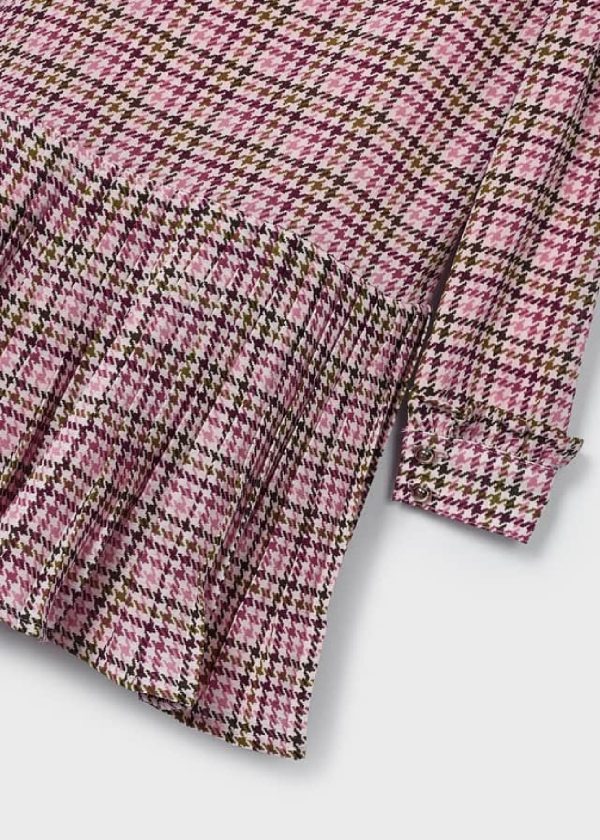 MAYORAL Vestito fantasia pied poule stampato chiffon bambina 4928 orchidea - immagine 4