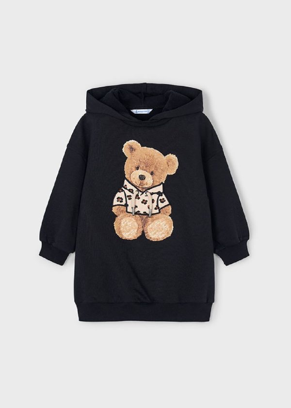 MAYORAL Vestito felpa cappuccio bambina 4928 NERO