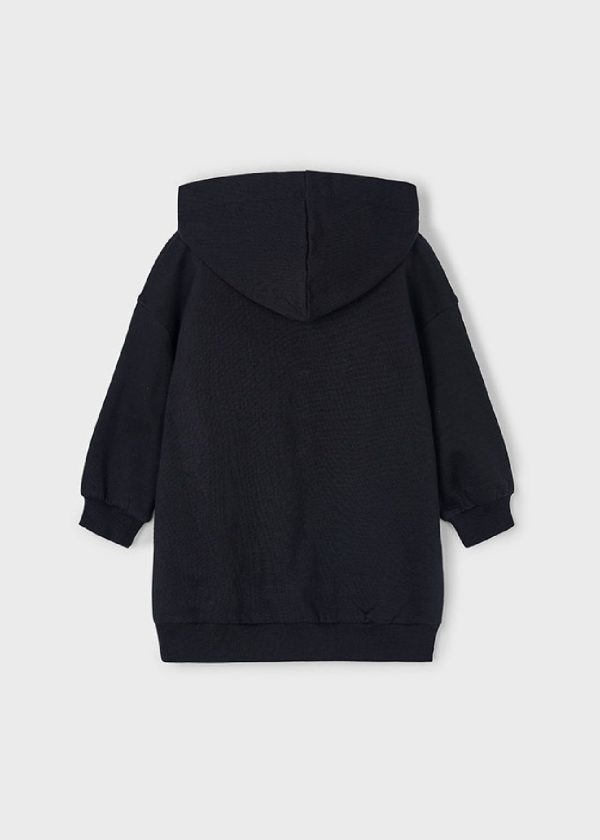 MAYORAL Vestito felpa cappuccio bambina 4928 NERO - immagine 2