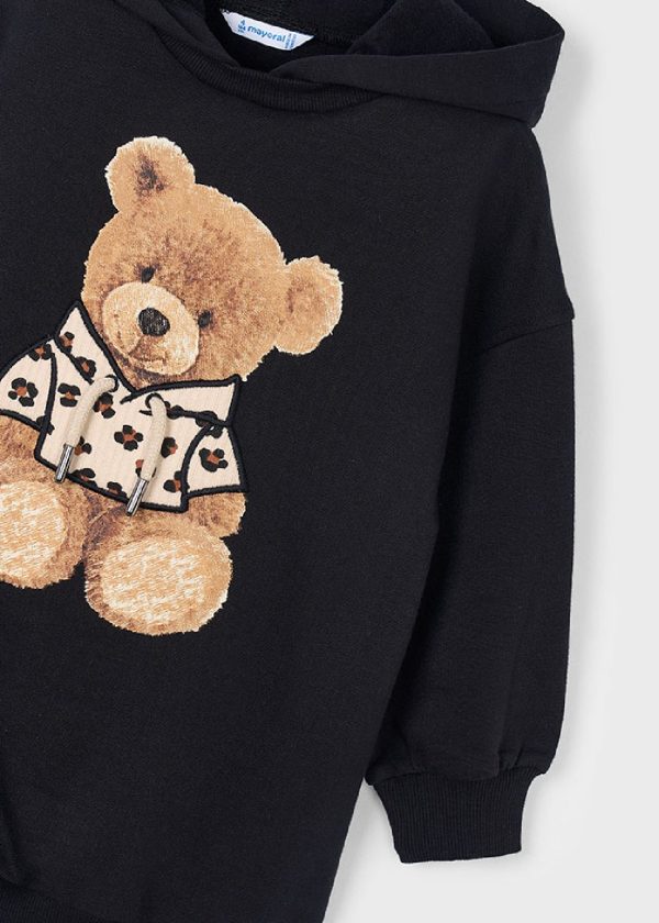 MAYORAL Vestito felpa cappuccio bambina 4928 NERO - immagine 4