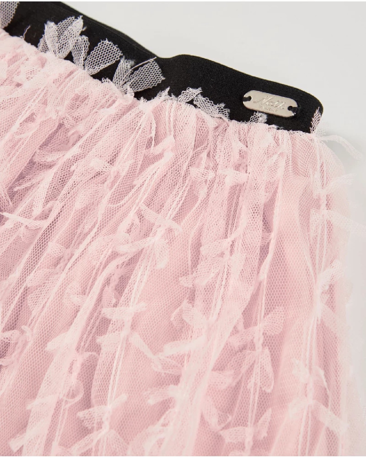 NATH KIDS Gonna in tulle rosa con ricami e vita elastica per bambina PINK - immagine 3